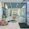 дизайн интерьера детской комнаты, дизайн детской для мальчика, интерьер детской в современном стиле, зонирование в детской.
