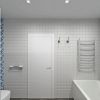 дизайн интерьера ванной комнаты, зонирование пространства в ванной, плитка в стиле пэчворк.