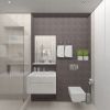 дизайн интерьера ванной комнаты, интерьер санузла, душевая кабина в ванне, плитка керама марацци.