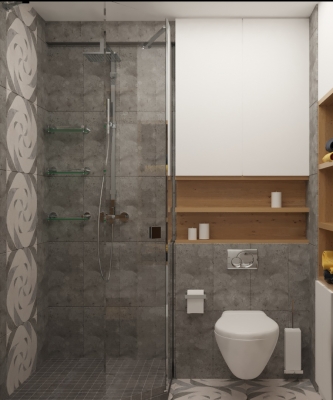 интерьер ванной, дизайн ванной, проект ванной комнаты, дизайн-проект ванной, проект санузла, душевая кабина в ванне.