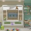 интерьер детской комнаты в современном стиле, зона отдыха, тв зона в детской